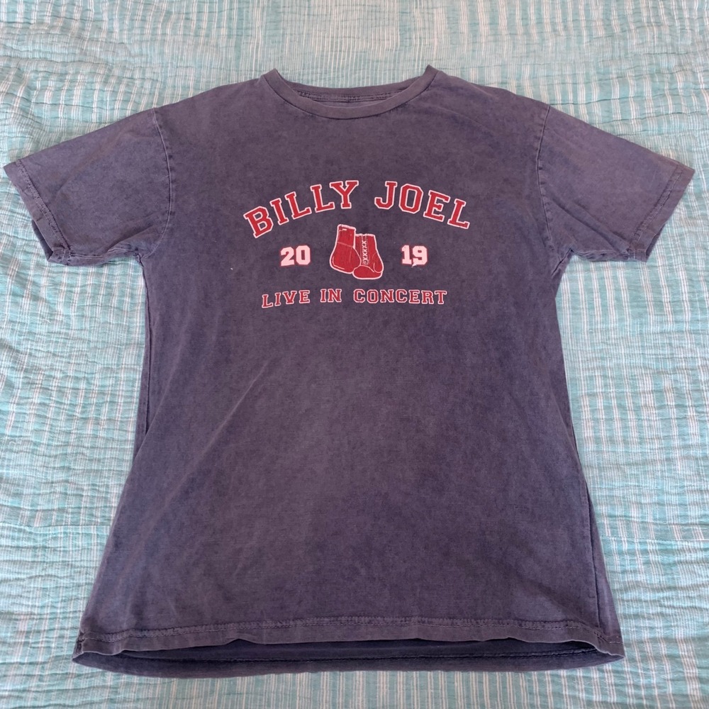 Billy Joel 2019 Live In Concert T-Shirt Navy Blue Tour Graphic Tee‎ Mens Medium